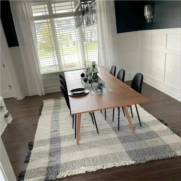 NWT 5'x7' Laurelhurst Indoor Plaid Rug Black/ White - Studio McGee - Picture 8 of 10